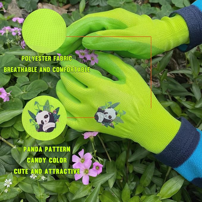 HANDLANDY 2 Pairs Kids Gardening Gloves, Toddler Children Garden Yard Work - Image 2