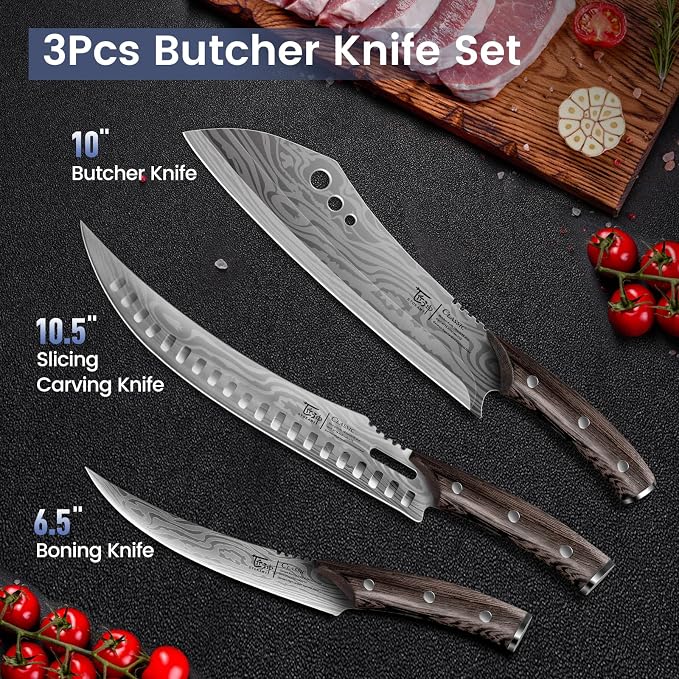 Butcher Knife Set, Breaking & Boning Knife, Japanese Style High Carbon Steel - Image 8