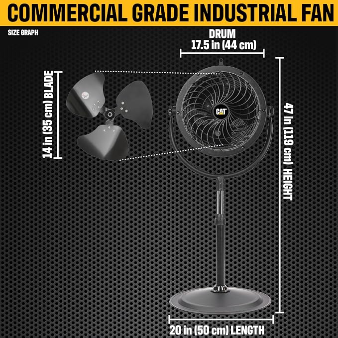 CAT Caterpillar® 14" HIGH VELOCITY PEDESTAL DRUM FAN - Image 2