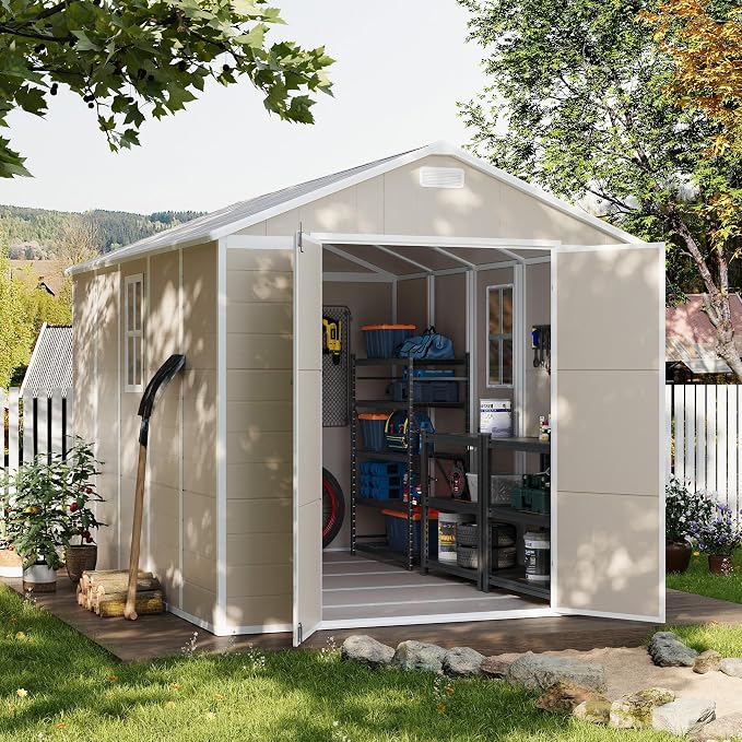UDPATIO Outdoor Storage Shed 8 x 10 FT, Resin Garden Sheds - Image 9