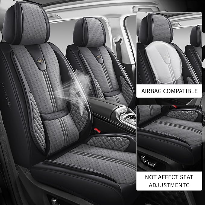 Car Seat Covers Full Set, Easy Install Luxury Leather Automotive Seat Covers - Image 3