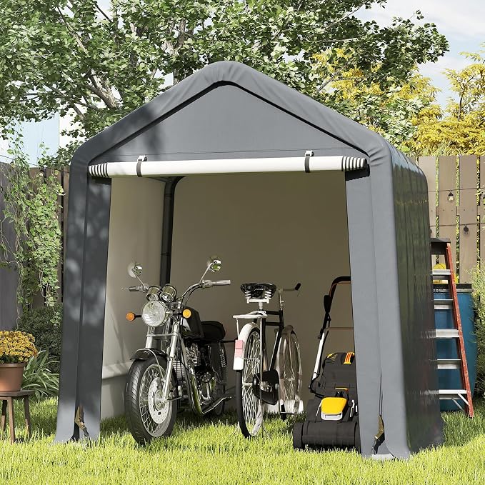 Tangkula 6x6.5Ft Portable Shed, Outdoor Storage Shelter - Image 9