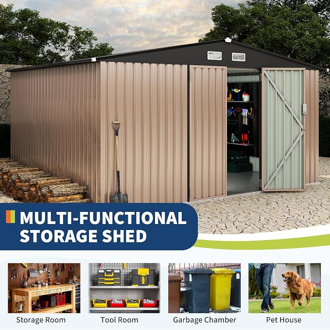 10x12x6.4 FT Outdoor Storage Sheds - Image 3