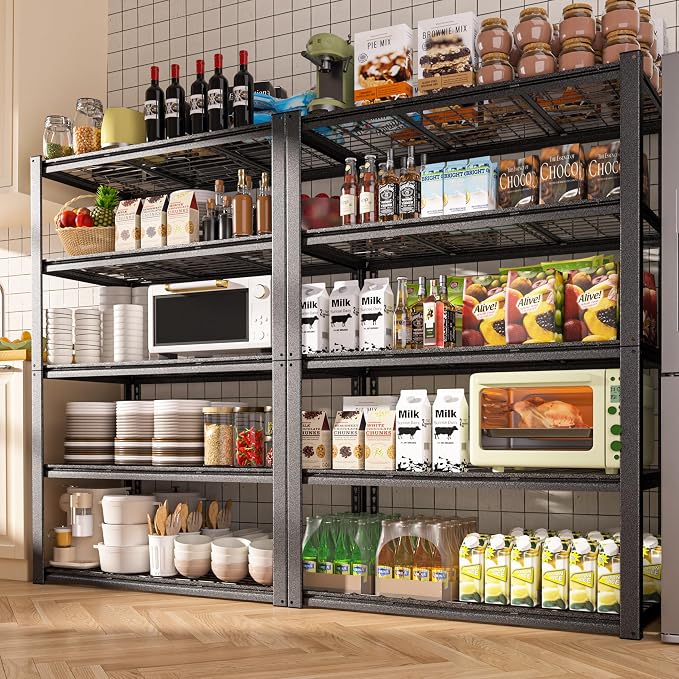 MUPATER 48.43" W x 23.98" D x 72.05" H Metal Storage Shelves, 5 Tier Shelves by MUPATERHome