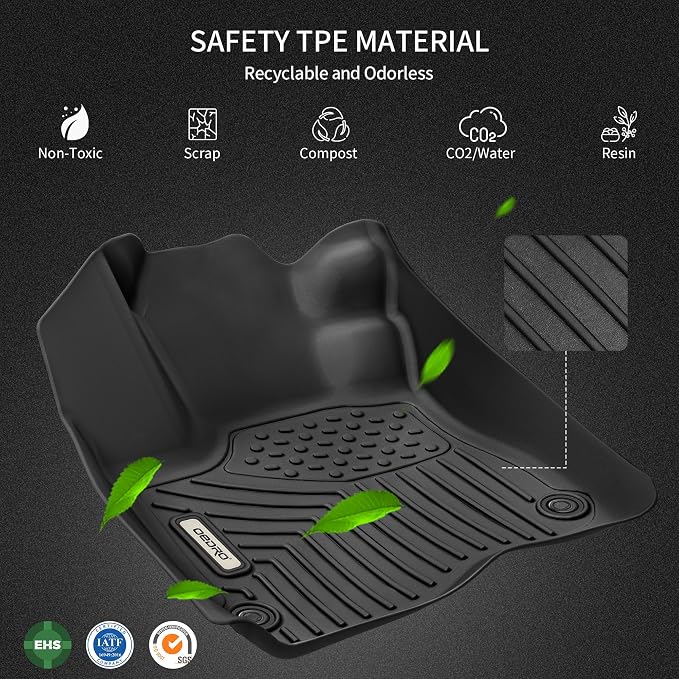 OEDRO Floor Mats Fit for Tesla Cybertruck 2024 2025, TPE All Weather Floor - Image 7
