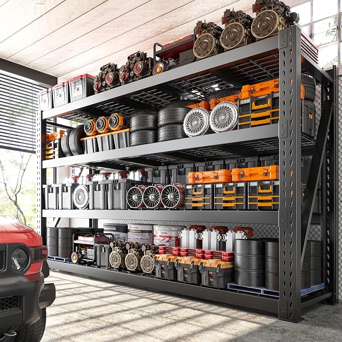 Bepatio 77" W Storage Shelves Heavy Duty Garage Shelving 8000LBS 4 Tier Metal - Image 8