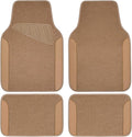 CAR PASS Beige Leather & Waterproof Car Carpet Floor Mats, Universal Car Mats by CARPASS