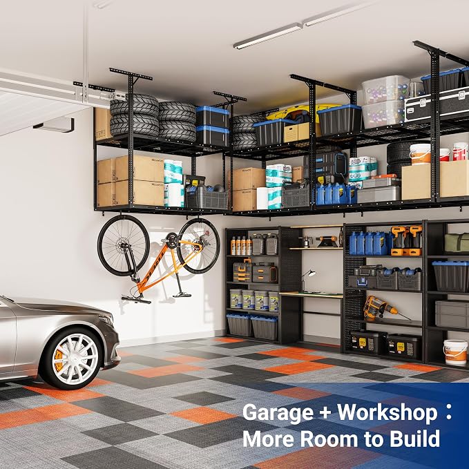 FLEXIMOUNTS 3x6 2-Tier Overhead Garage Storage Rack – Adjustable Heavy Duty - Image 8