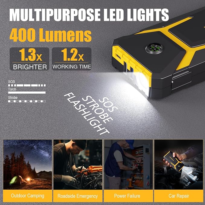 VTOMAN V6 Pro Jump Starter, 2000A Car Battery Jumper Starter Portable - Image 4