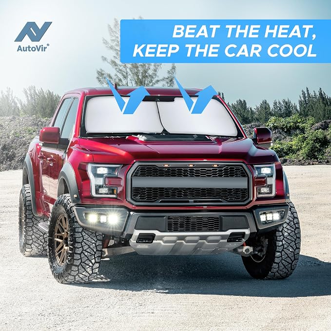 2 Piece Truck Windshield Sun Shade Foldable | Front Windshield Shade - Image 7