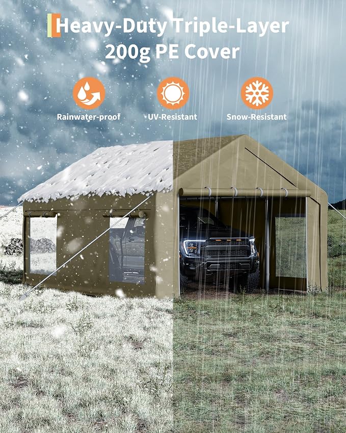 12x20 Ft Carport, Car Port - Image 3