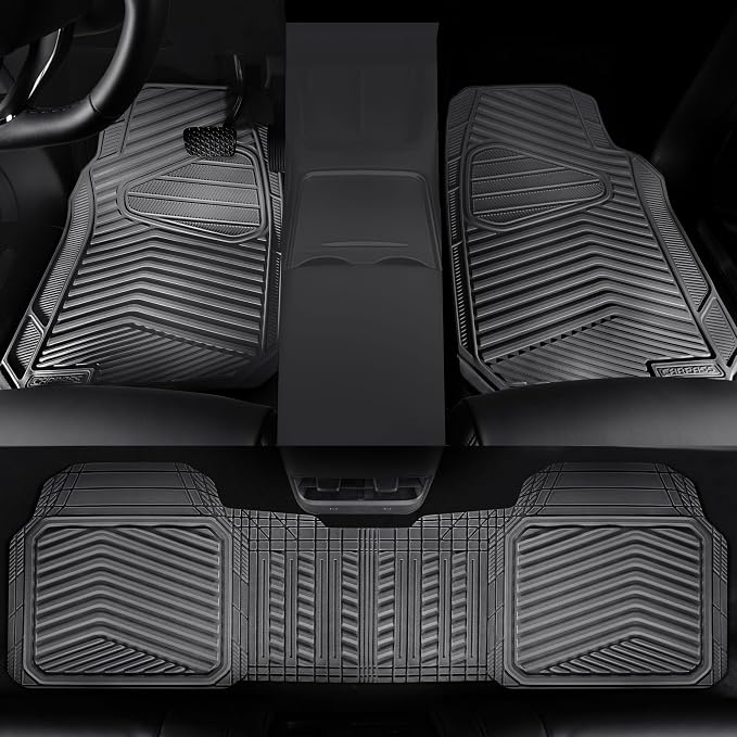 CAR PASS Rubber Car Mats, Car Floor Mats All Weather, Car Mat Full Set 3 Piece - Image 5