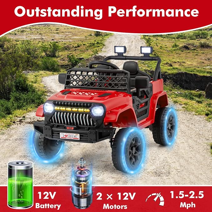 Costzon Kids Ride On Truck, 12V Battery Powered Electric Vehicles w/Remote - Image 5