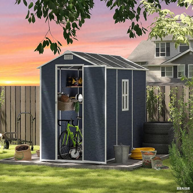 8x4 FT Outdoor Storage Resin Shed - Image 7