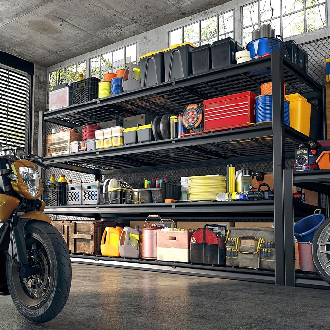 REIBII 60" W Garage Shelving Heavy Duty 2500LBS Storage Shelves 4-Tier Garage - Image 2
