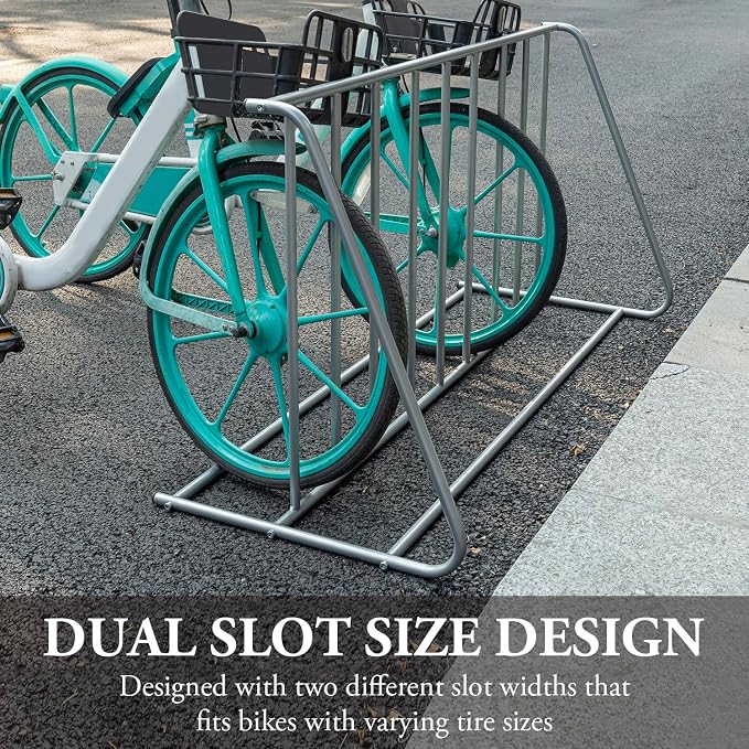 MyGift Large Metal Double-Sided Grid Bike Rack Stand, Freestanding Bicycle - Image 3