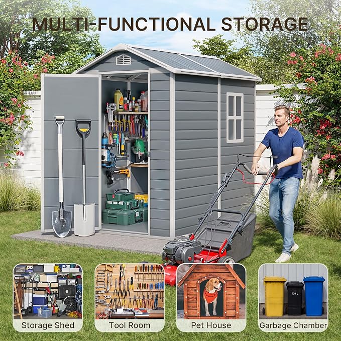 Gizoon 6x4 FT Outdoor Storage Shed - Image 8