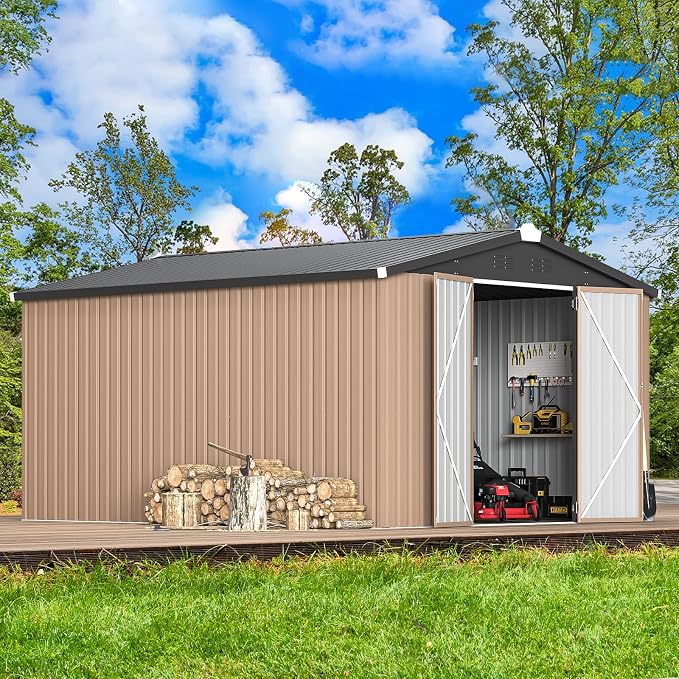 AECOJOY 10' x 14' Shed Metal, Outdoor Storage Sheds & Outdoor Storage 10' x 14' - Image 6