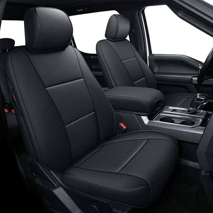 AOMSAZTO Front Seat Covers for Ford F150 XL XLT: 2015-2024 SuperCrew & F250 by AOMSAZTO