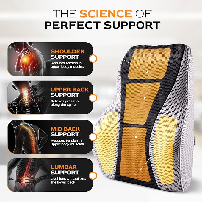 Extra Dense Lumbar Pillow with Double Adjustable Straps - Image 2