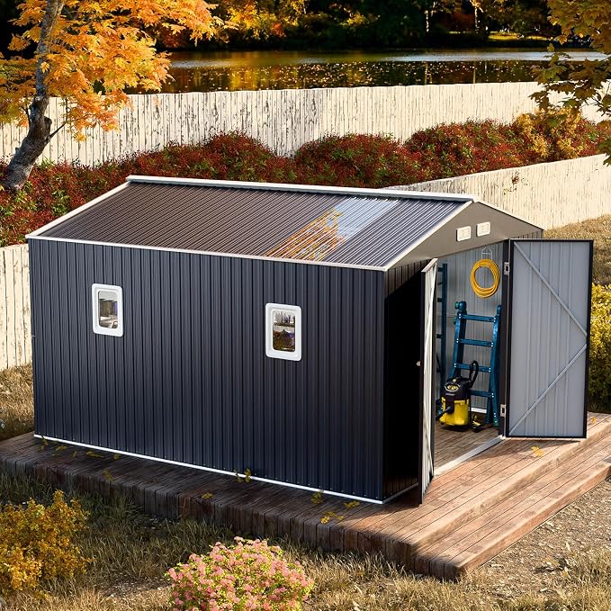 10x12 FT Metal Storage Shed by WELYAS