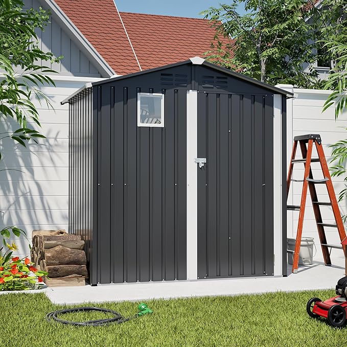 6x4 FT Outdoor Storage Shed, Metal Shed - Image 2