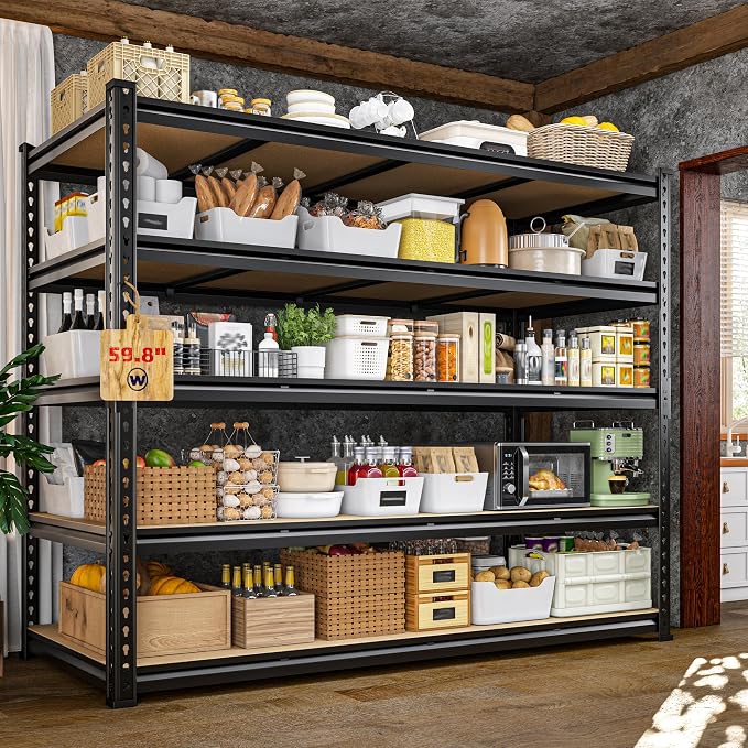 59.8" W Garage Shelving 72" H Storage Shelves 2750LBS Metal Shelving Heavy Duty by Durayloly