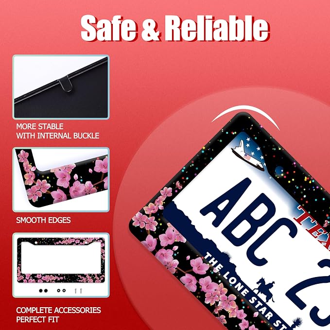 Cherry Blossom License Plate Frame Beautiful Flowers License Plate Frames - Image 2
