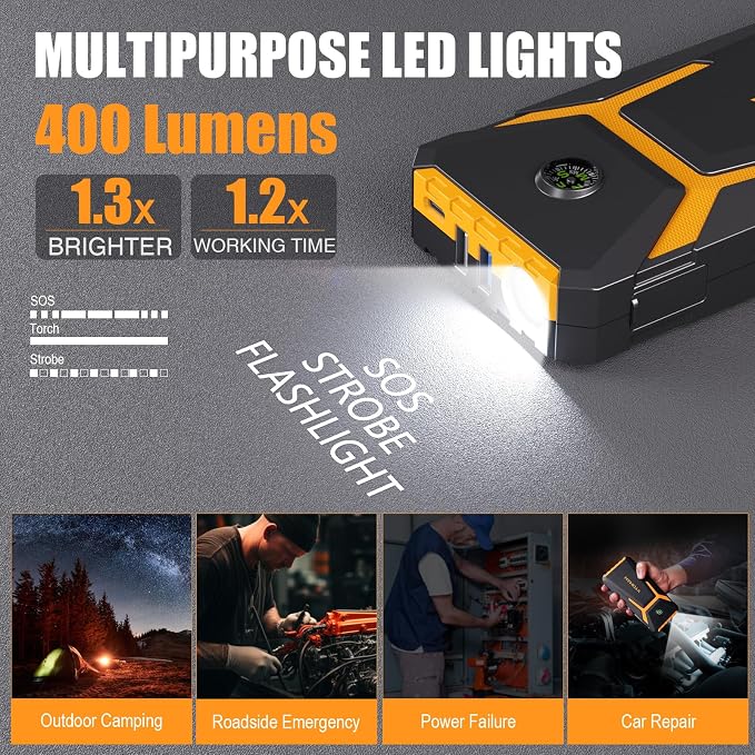 VTOMAN V6 Pro Jump Starter, 2000A Car Battery Jumper Starter Portable - Image 5