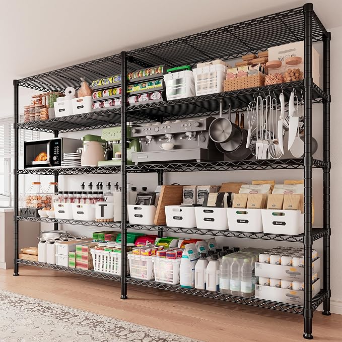 REIBII 70"W Storage Shelves Load 1600LBS, Metal Shelving 5-tier Wire Shelving - Image 2