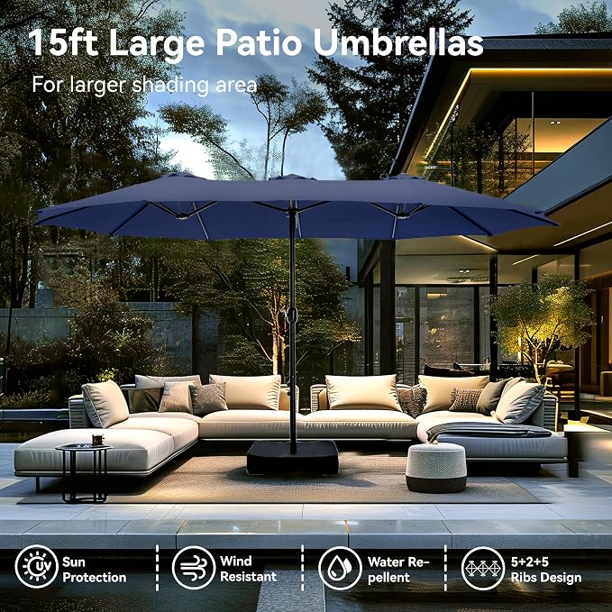 PHI VILLA 15ft Large Patio Umbrellas - Image 2