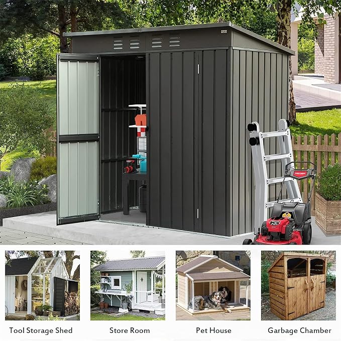 IKERY Galvanized Steel Garden Shed - Image 6