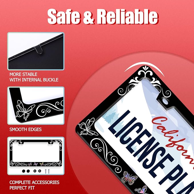 Butterfly License Plate Frame Butterflies Floral License Plate Frames - Image 4