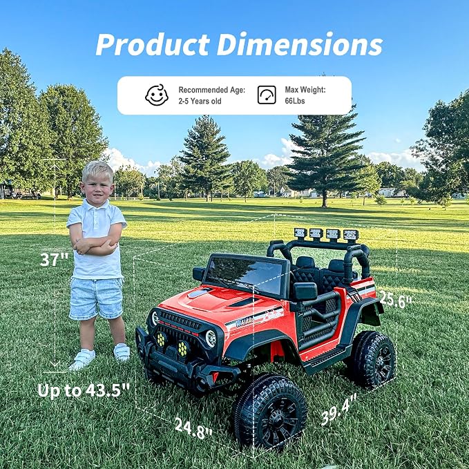 12V Kids Ride on Car Truck, Kids Electric Vehicles Car Ride on Toy - Image 3