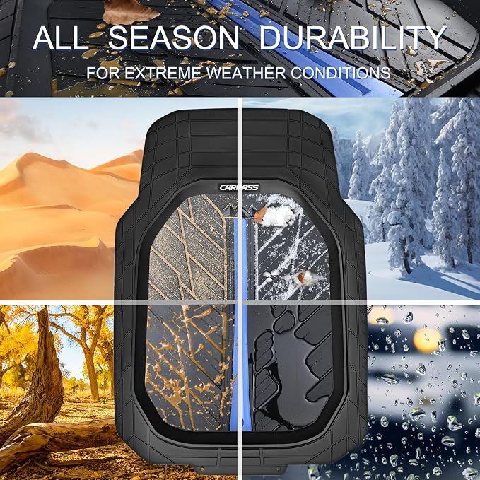 CAR PASS Tire Tread DeepDish Rubber Floor Mats - Image 3