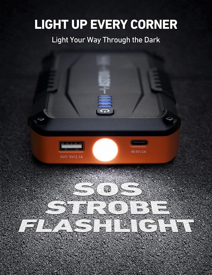 AstroAI S8 Mini Car Battery Jump Starter, 12V Portable Car Starter - Image 5