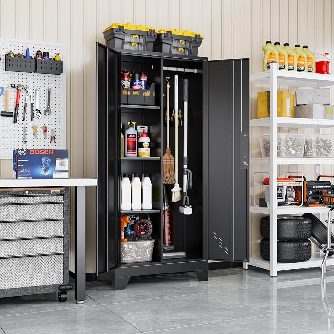61" Broom Closet Storage Cabinet, Metal Storage Cabinet - Image 6