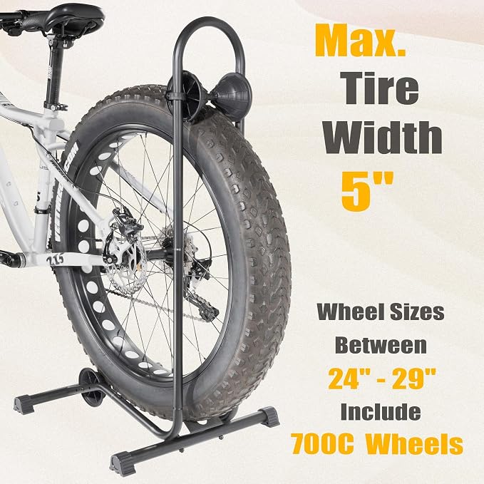 CyclingDeal Fat Snow Bike Floor Stand Parking Rack - Image 2