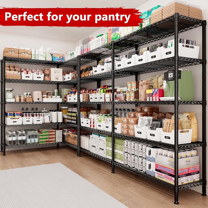 REIBII 70"W Storage Shelves Load 1600LBS, Metal Shelving 5-tier Wire Shelving - Image 4