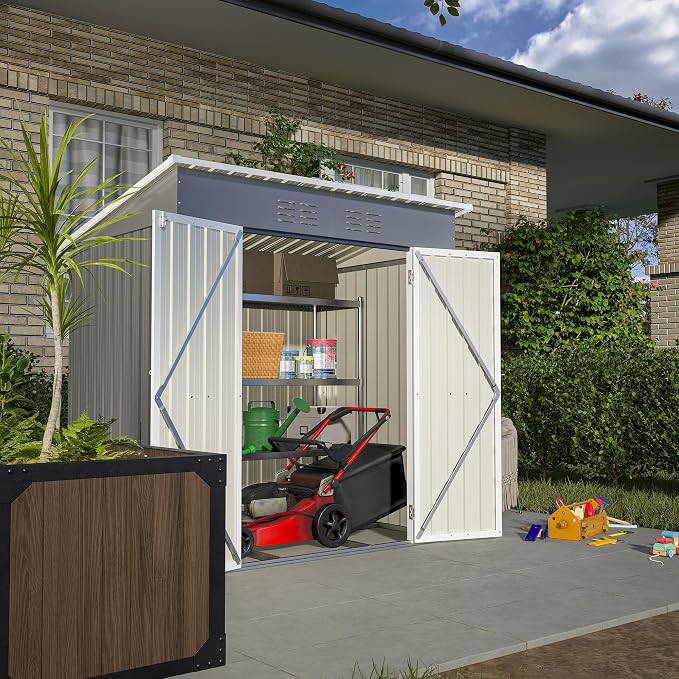 Outdoor Storage Shed, 6X4 FT Metal Garden Shed - Image 6