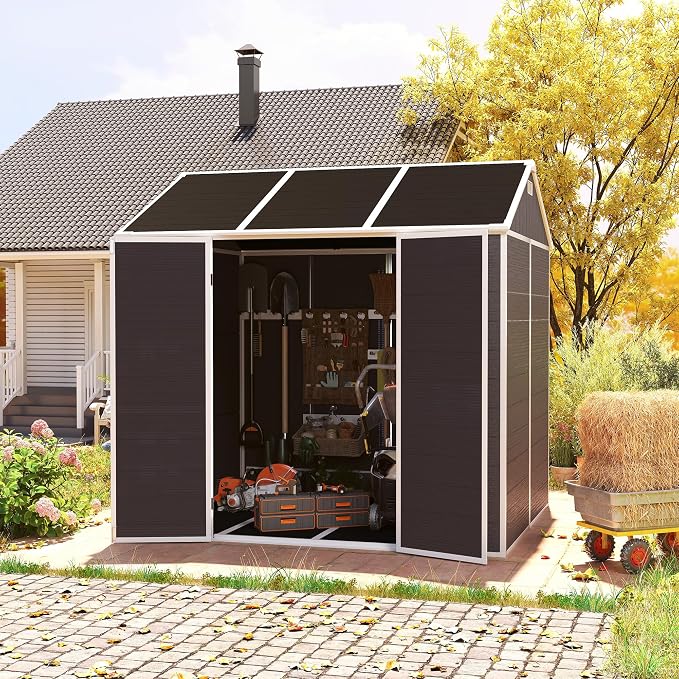 MyVoice 8x7 FT Outdoor Resin Storage Shed - Image 2