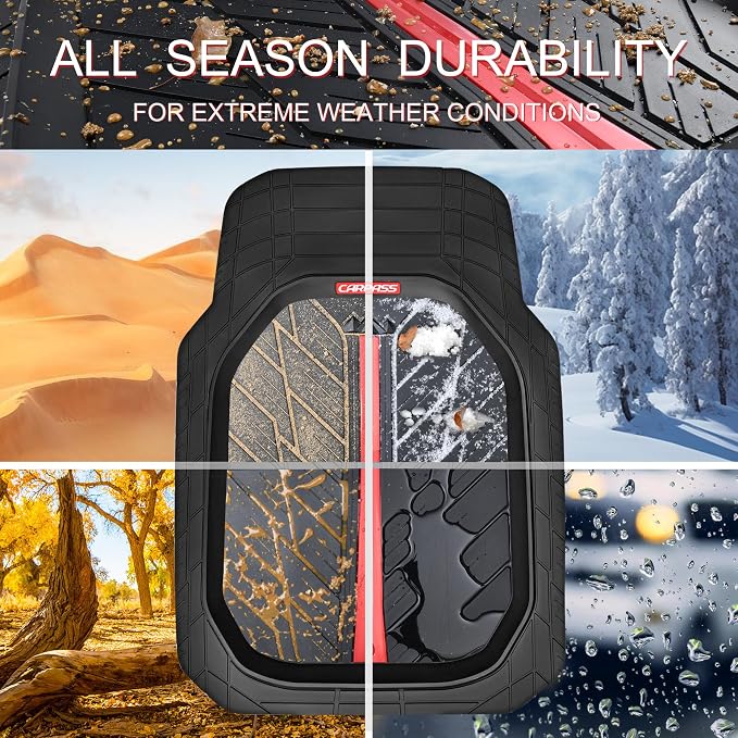 CAR PASS Tire Tread DeepDish Rubber Floor Mats - Image 3