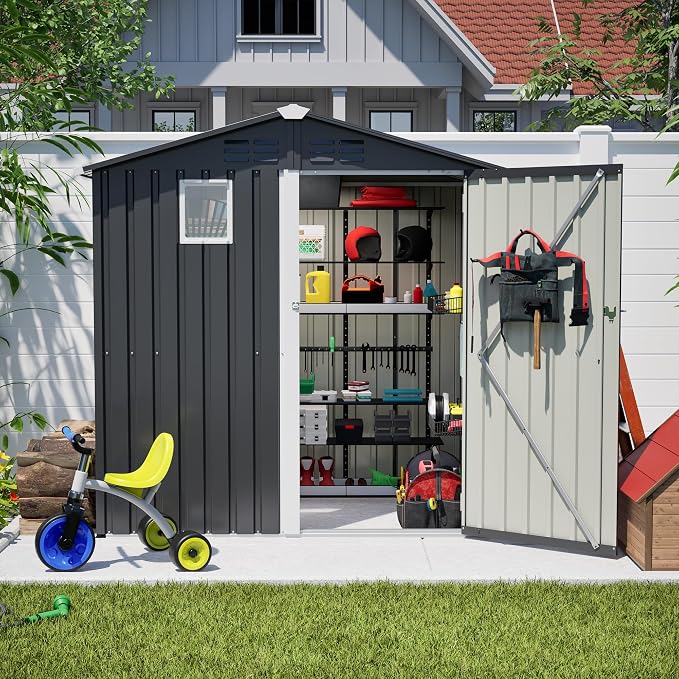 6x4 FT Outdoor Storage Shed, Metal Shed - Image 5