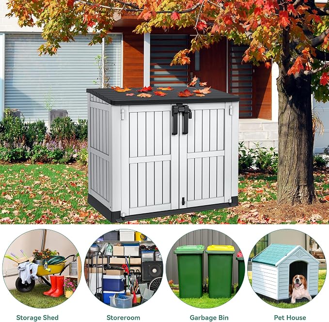 YITAHOME 36 cu ft Resin Outdoor Storage Shed, Weather-Resistant Horizontal Tool - Image 3