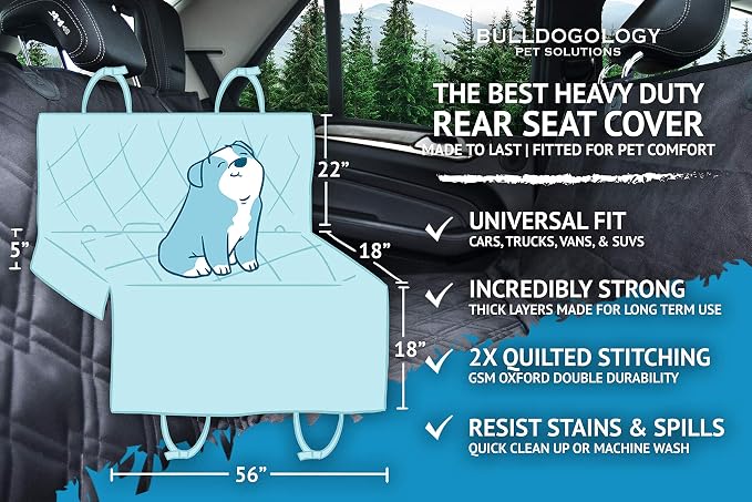 Bulldogology Dog Car Seat Cover - Image 3