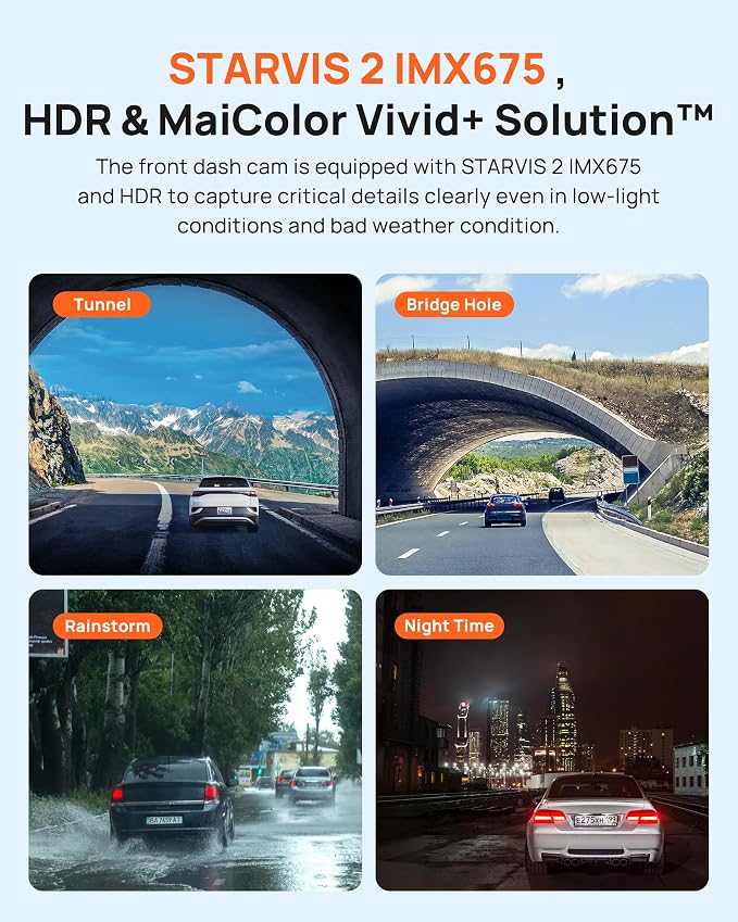 70mai Dash Cam Front and Rear A510, 1944P+1080P - Image 5