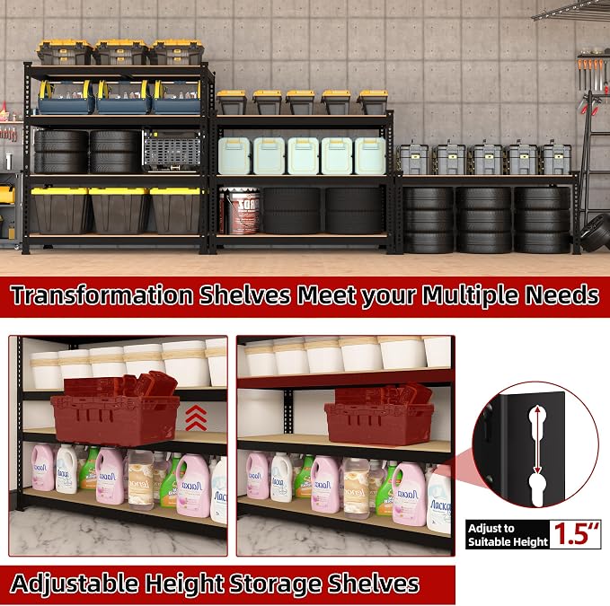 2 Packs 36" W x 16" D x 55" H Adjustable Garage Storage Shelves - Image 6