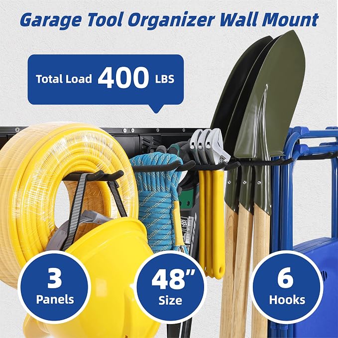 Garage Tool Organizer Wall Mount, Heavy Duty Garden Tool Organizers - Image 2