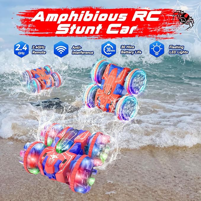 ZIZZ Amphibious Remote Control Car: 4WD Waterproof RC Car 2.4 GHz Remote - Image 2
