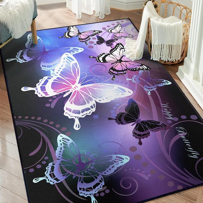 Beautiful Butterfly Fantasy Rug by Isyorefam